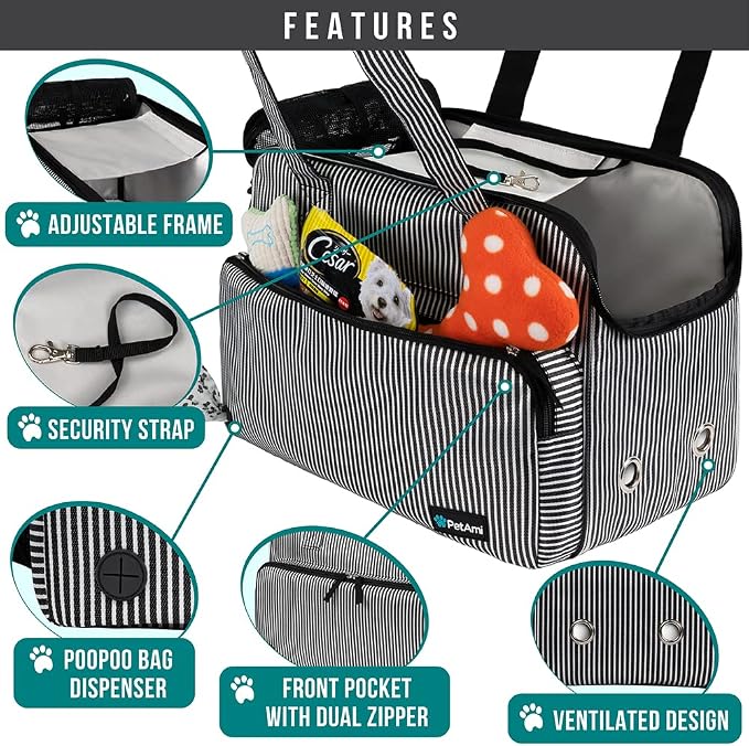 PetAmi Small Dog Purse Carrier, Soft-Sided Pet Carrier Bag - Image 3