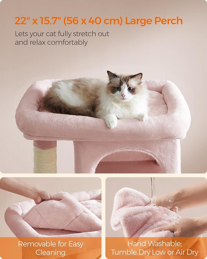 Feandrea Cat Tree, 33.1-Inch Cat Tower, Plush Condo - Image 3