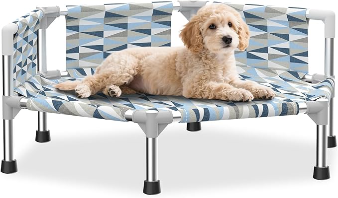 Elevated Dog Bed with Guardrail, Cooling Outdoor Pet Cot with 3-Sided by Unknown