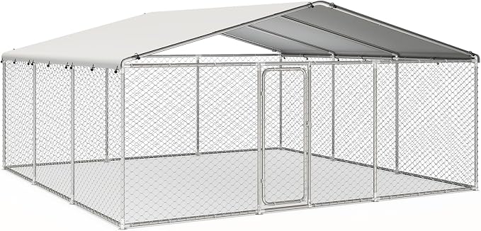 15'x15' Large Outdoor Dog Kennel, Heavy Duty Dog Enclosure by docagt