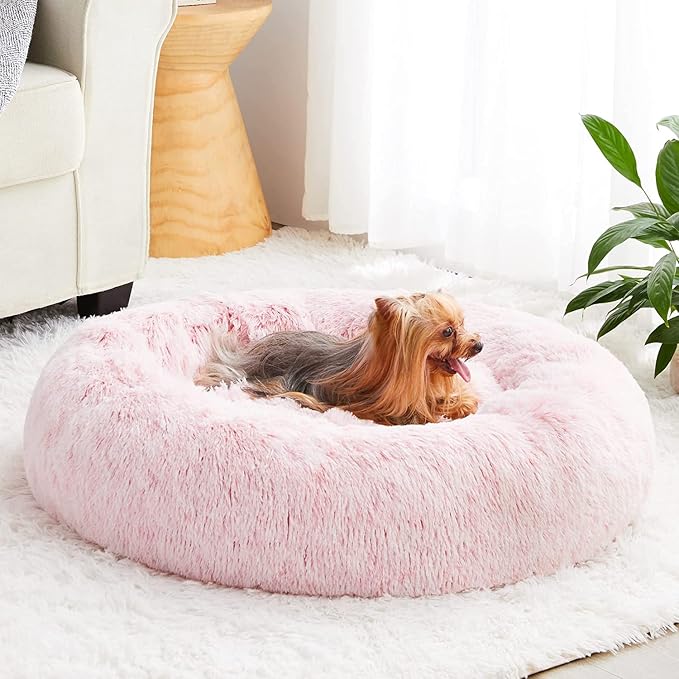 WNPETHOME Calming Dog Bed & Cat Bed Donut, Faux Fur Self-Warming Donut Cuddler by WNPETHOMEPETSHOME