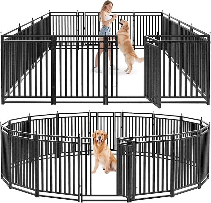 Dog Playpen Dog Fence Outdoor for Yard 47" H by Petorldog