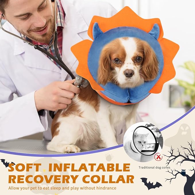 IEUUMLER Inflatable Recovery Dog Collar, Protective Donut Cone, Adjustable Soft - Image 5