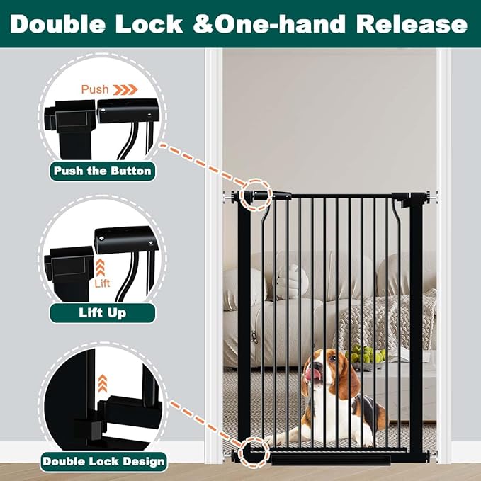 Fairy Baby 40.5" Extra Tall Baby Gate No Drill, 54.8"-60.2" Extra Wide Dog Pet - Image 4