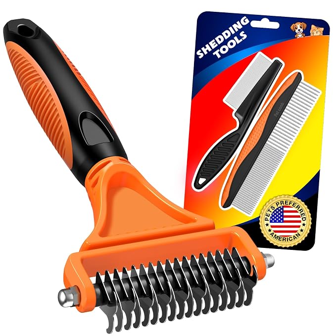 3PCS Pet Grooming Rake & Metal Comb & Flea Comb - Image 3