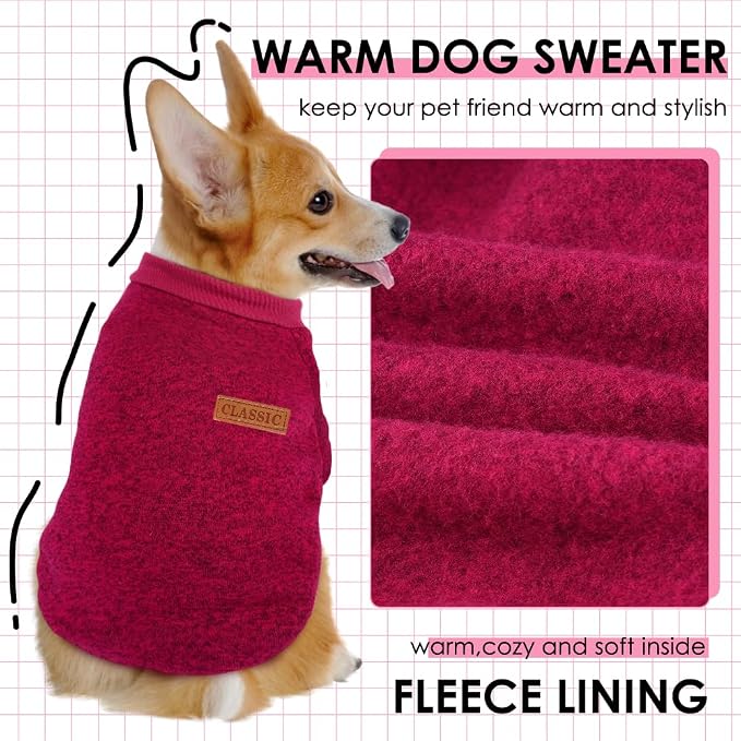 3 Pack Dog Sweaters for Small Dogs Girl Boy Winter Fleece Clothes Warm Soft Dog - Image 2