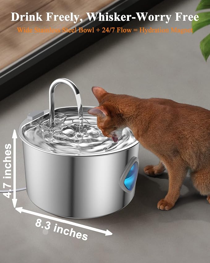 Cat Water Fountain Stainless Steel - Image 6