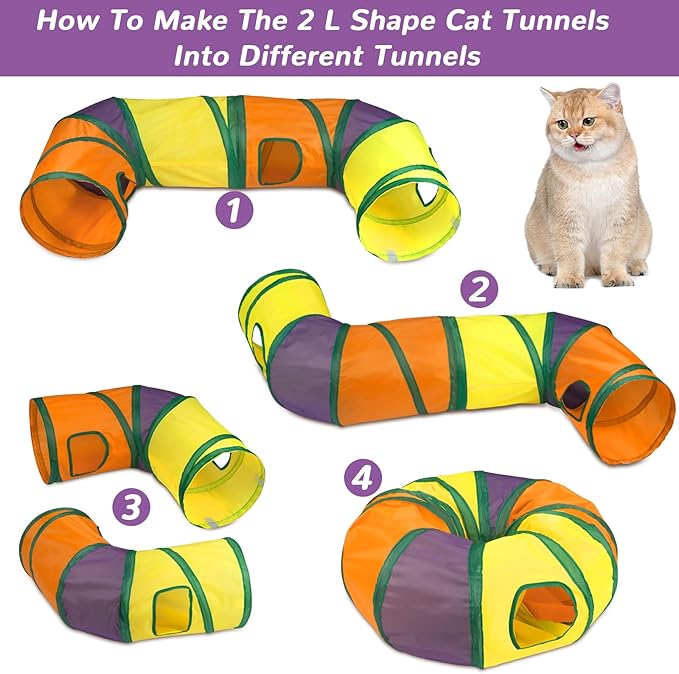 Retro Shaw 33Pcs Cat Toys with Tunnels, Interactive Kitten Toys - Image 5