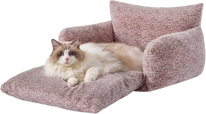 Hollypet Cat Bed Fluffy Plush Mutifuctional Double-Layer Soft Pet Couch - Image 2