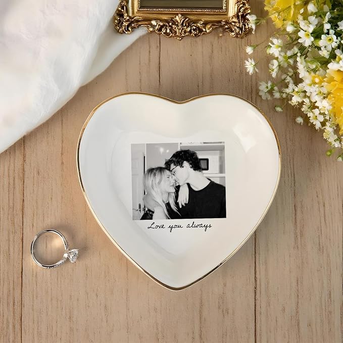 Custom Photo Ring Dish, Personalized Couple Portrait Picture Trinket Tray - Image 5
