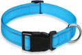 Reflective Dog Collar with Buckle Adjustable Safety Nylon Collars by BOOMIBOO