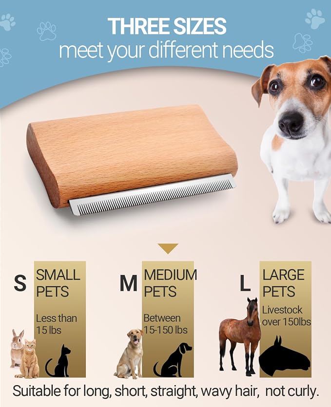 Dog Brush for Shedding | Pet Hair Removal Tool, Cat Grooming Supplies, - Image 3