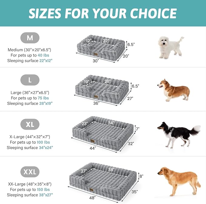 Orthopedic Dog Bed for Extra Large Dog, Soft and Warm Faux Fur Sofa for Giant - Image 3