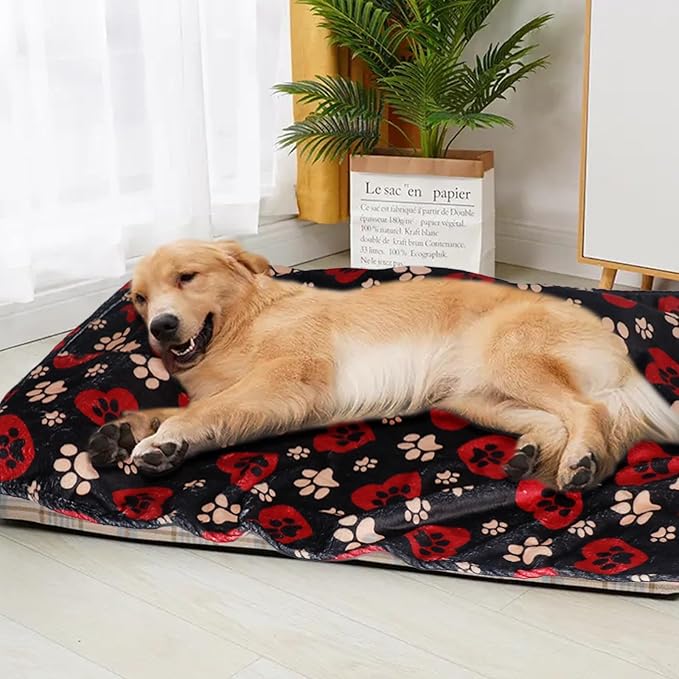 Dog Blankets for Large Dogs, Fuzzy Soft Pet Mat Throw Cover for Kennel Crate Bed - Image 7