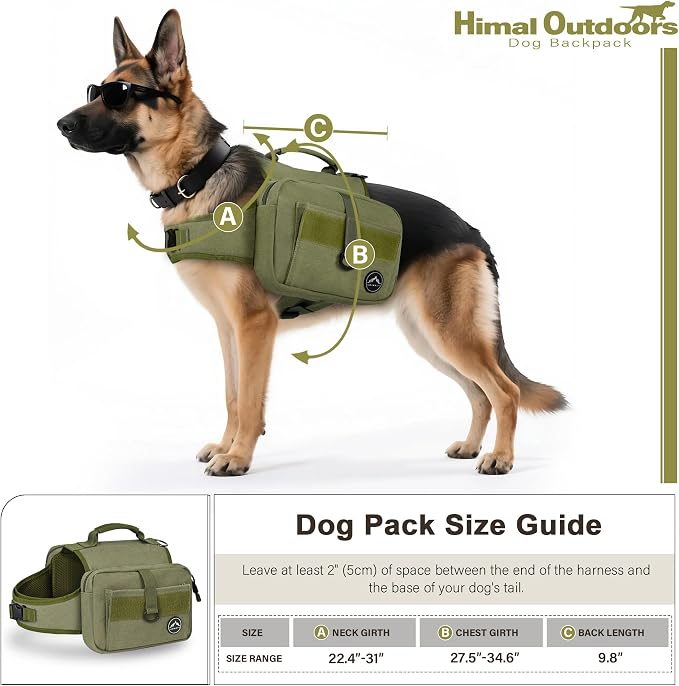 Himal Outdoors Dog Backpack & Saddle Bag, Tactical Hiking Backpack - Image 3