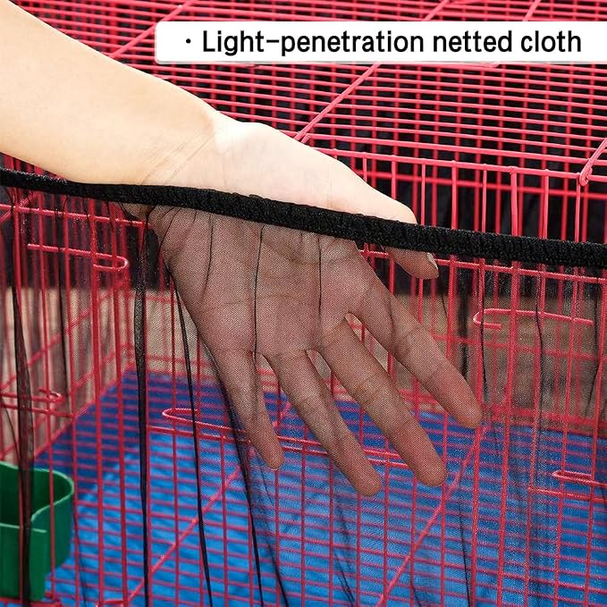 Universal Bird Cage Seed Catcher, Elasticity Airy Gauze Guard Net Cover - Image 4