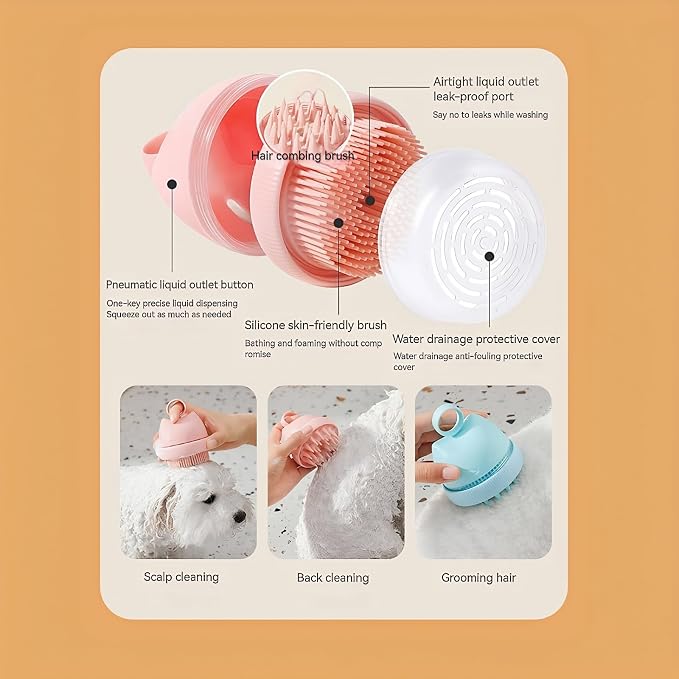 Silicone Cat Bath Brush – Pet Bathing Tool - Image 8