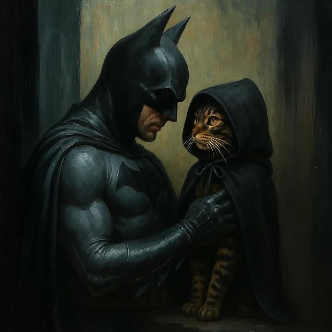 Black Bat Cat Mask and Cloak Costume - Image 7