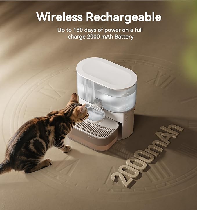 Wireless Cat Water Fountain No Filters, Wastewater Separation, FEELNEEDY - Image 5