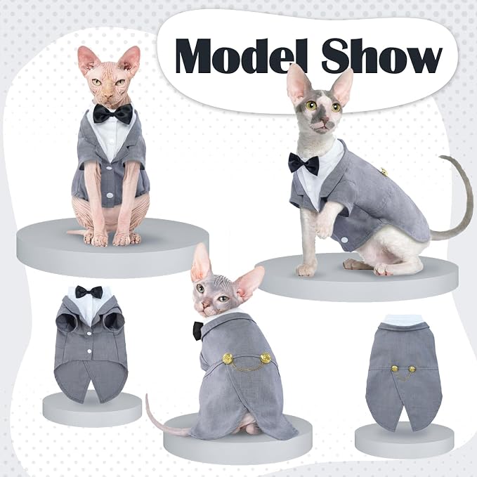 QBLEEV Cat Tuxedo Suit, Cat Halloween Costumes - Image 2