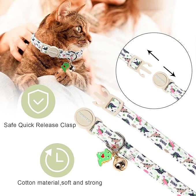 2 Pack Dinosaur Cat Collars Breakaway - Image 4