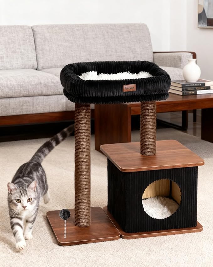 Modern Cat Tree for Indoor Cats, Nordic Loft Style, Wooden Cat Tower - Image 8