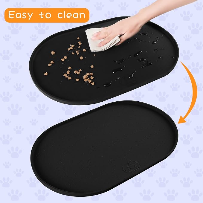 100% Waterproof 1.0" Raised Edge BPA Free Silicone Dog Food Mat, Pet Cat - Image 4