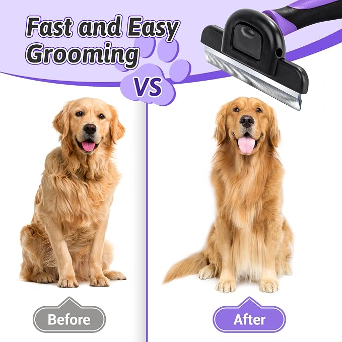 MIU COLOR Long Hair Pet Grooming Brush, Deshedding Tool - Image 4