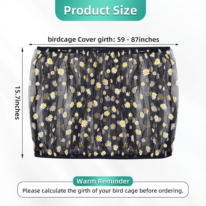 Bird Cage Seed Catcher, Seed Catcher Guard Net Cover, Parrot Nylon Mesh Net - Image 7