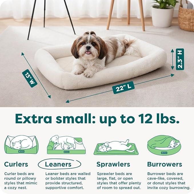 FurHaven Dog Bed for Extra Small Dogs & Cats, Bolster Crate Pad - Image 3