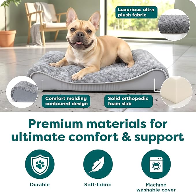 FurHaven Orthopedic Dog Bed for Medium Dogs, Luxe Lounger Contour Mattress - Image 5