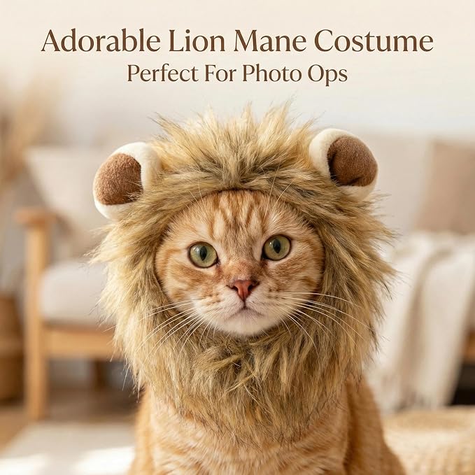Lion Mane Wig Pet Costume, Costumes - Image 6