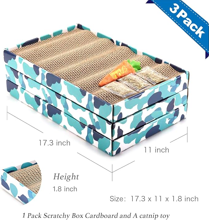 PEEKAB Cat Scratcher Cardboard Reversible Scratching Board Kitty Corrugated - Image 5