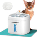 Cat Water Fountain 2.2L with 3 Filters and 1 Mat, Dual Flow Modes Dog Water by CORNNPET