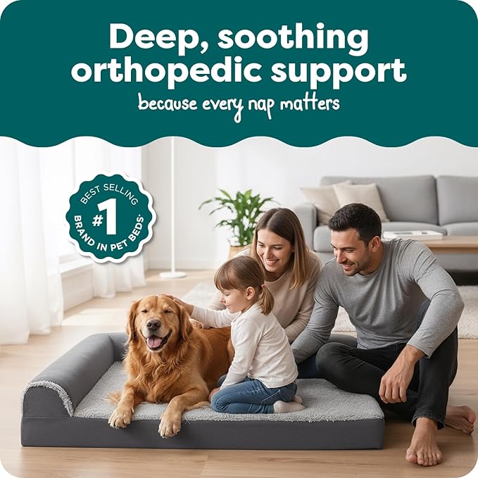 Furhaven Orthopedic Dog Bed for Large Dogs w/ Removable Bolsters & Washable - Image 2