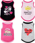4 Pack Dog Shirts Summer Printed Puppy Clothes Cute Sleeveless Pet T Shirts Dog by Pistha