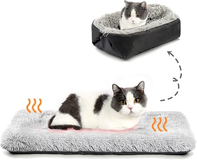 Self Warming Cat Bed, Foldable Self Heated Cat Mat Extra Warm Thermal Heating - Image 8