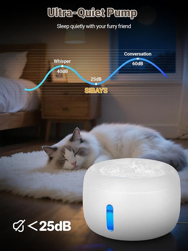 SIBAYS 3.5L Cat Water Fountain, 118oz Large Capacity Pet Water Fountain - Image 4