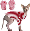 DENTRUN Hairless Cats Shirt Breathable Cat Daily Wear Clothes Stripe Vest by DENTRUN