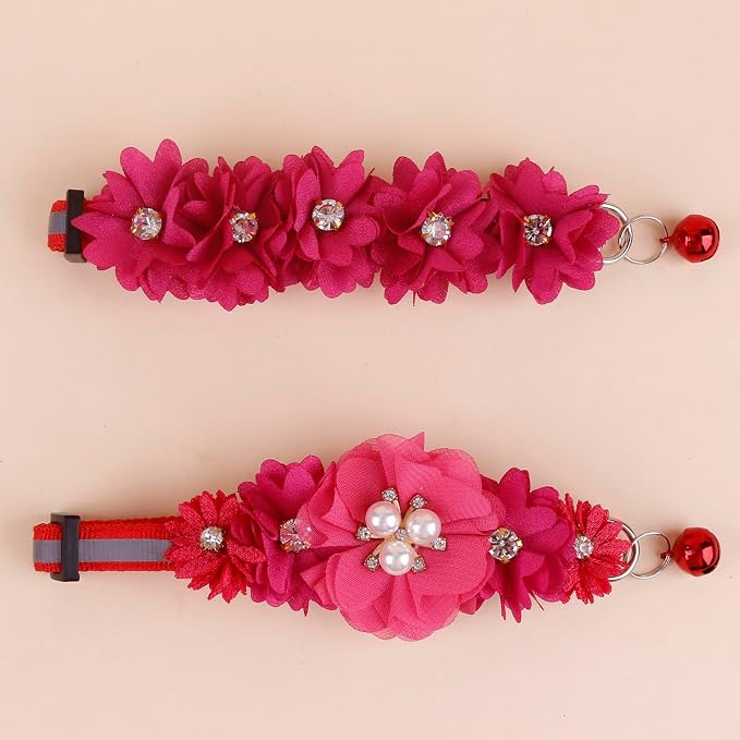 2 Pack Cat Collar Pink Floral - Image 6