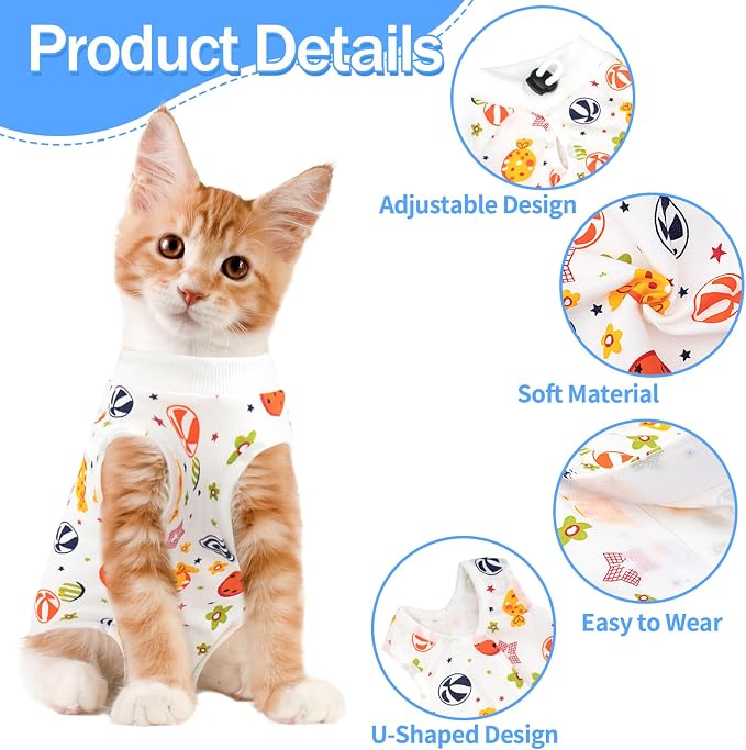 Cat Recovery Suit Female, Breathable Cat Onesie After Surgery Female - Image 2