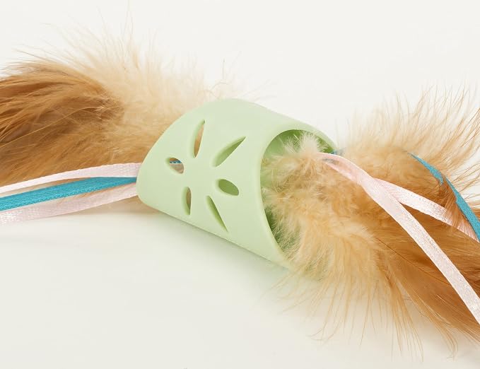 SmartyKat Flutter Roller Feather & Ribbon Chase Cat Toy - Image 3
