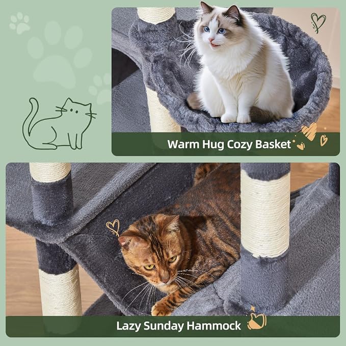 Taoqimiao 71 Inches Cat Tree for Large Cats 20lbs+, 3 Giant Perches, Widened - Image 5