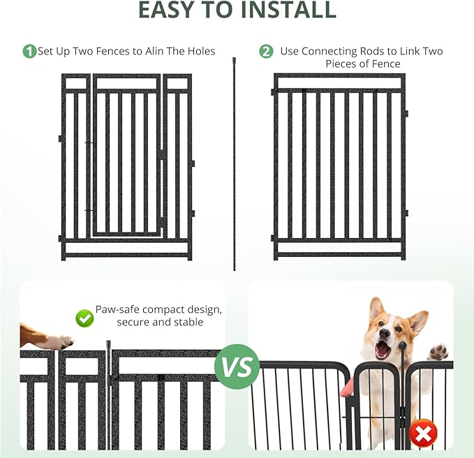 Dog Fence Outdoor for Yard Indoor Dog Playpen 40" Height 40 Panels Portable Dog - Image 4