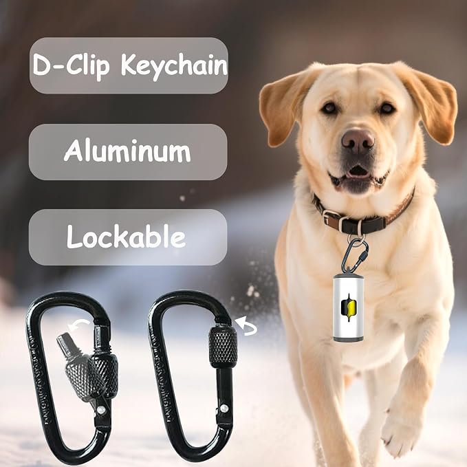 Metal Dog Poop Bag Holder w/Leash Clip|Durable Scratch-Resistant Aluminum|15 - Image 3