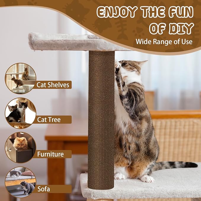 Climbing Cat Scratcher Mat Trimmable Cat Scratching Post Carpet 157.4’’x15.8’’ - Image 6