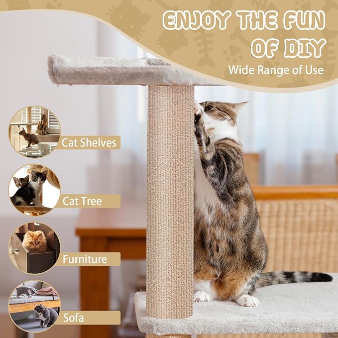 Climbing Cat Scratcher Mat Trimmable Cat Scratching Post Carpet 157.4’’x15.8’’ - Image 6