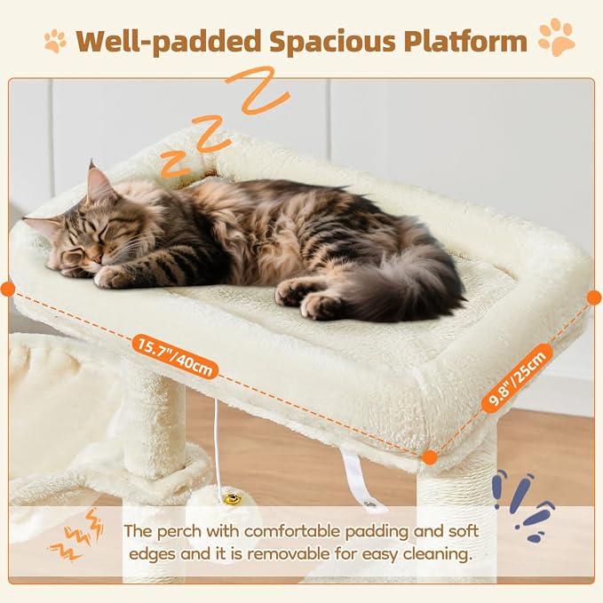 Taoqimiao Cat Tree, 38.5-Inch Cat Tower - Image 4