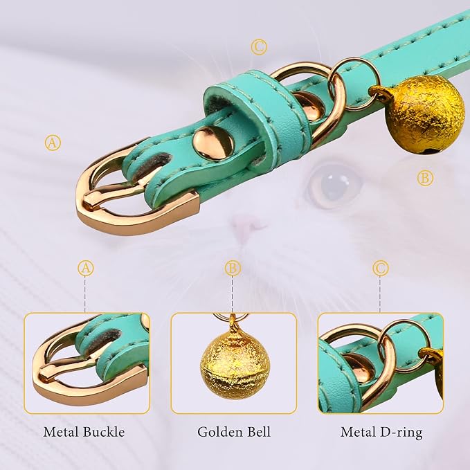 3 Pack Leather Cat Collars - Image 5
