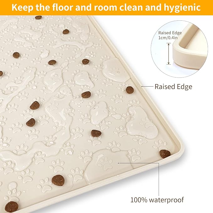 Ptlom Silicone Pet Placemat for Dog and Cat, Waterproof Anti-Slip Pet Feeding - Image 6